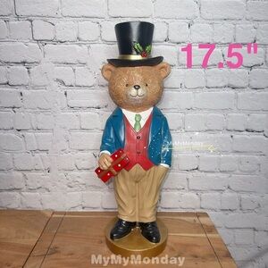 Ralph Lauren Inspired Teddy Bear Figurine with Top Hat